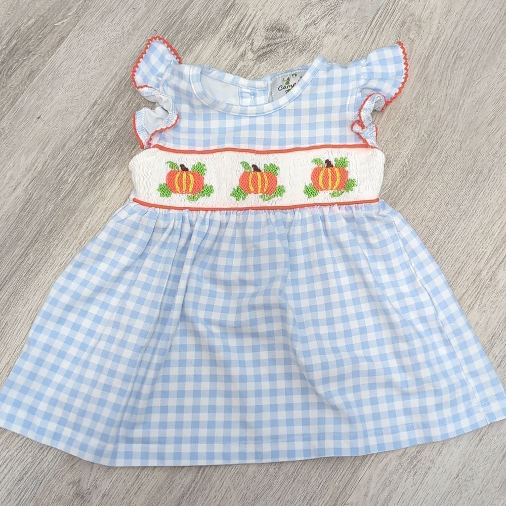 Camellia City Blue & White Pumpkin Dress. Size 6M